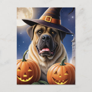 English Mastiff Great Dane Halloween Postcard