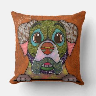 English Mastiff hand-painted Throw Pillow