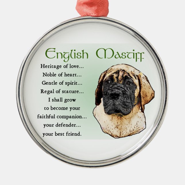 English Mastiff Heritage of Love Metal Ornament (Front)