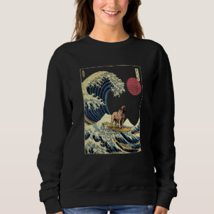English Mastiff Japanese Kanagawa Wave  Surf Dog Sweatshirt