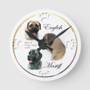 English Mastiff Lovers Round Clock