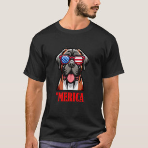 English Mastiff Merica 4th of July US Flag T-Shirt