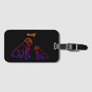 English Mastiff Neon English Mastiff Luggage Tag