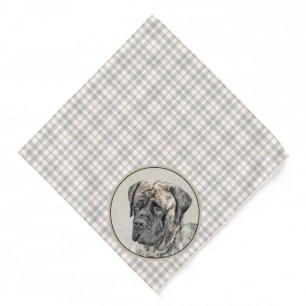 English Mastiff Painting Brindle Original Dog Art Bandana