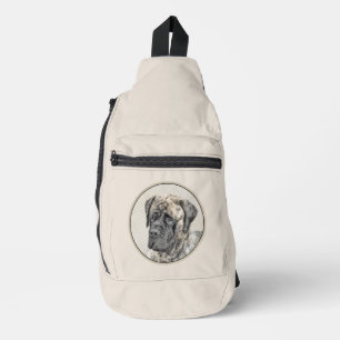 English Mastiff Painting Brindle Original Dog Art Sling Bag