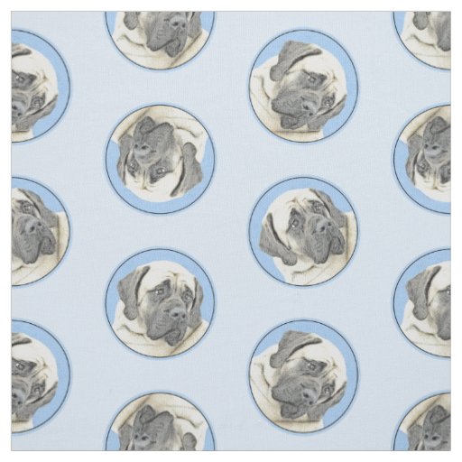 English Mastiff Painting Fawn Original Pet Dog Art Fabric