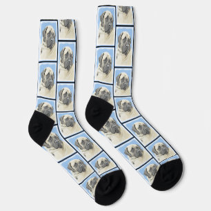 English Mastiff Painting Fawn Original Pet Dog Art Socks