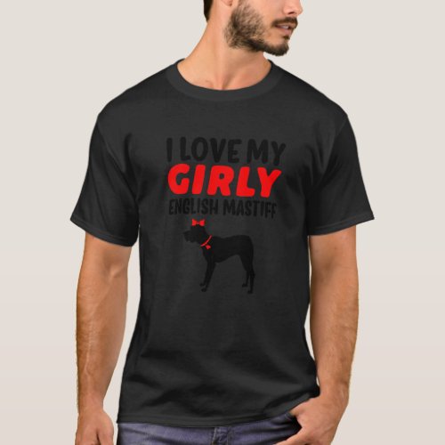 English Mastiff Pet  Girl Girly Dog Gender Reveal  T_Shirt