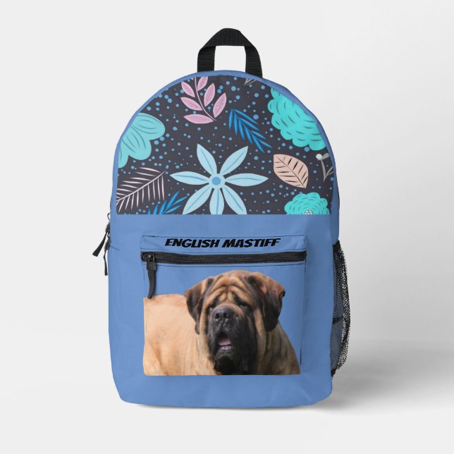 English mastiff printed backpack (Front)