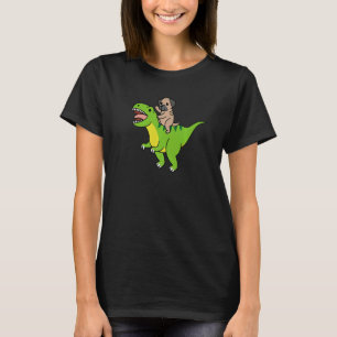 English Mastiff Riding Rex Dinosaur Dog   T-Shirt