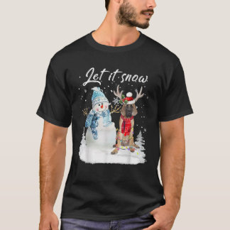 English Mastiff Santa Dog Christmas Snowman Xmas P T-Shirt