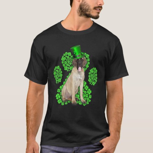 English Mastiff Shamrock Paw C St Patrick S Day T_Shirt