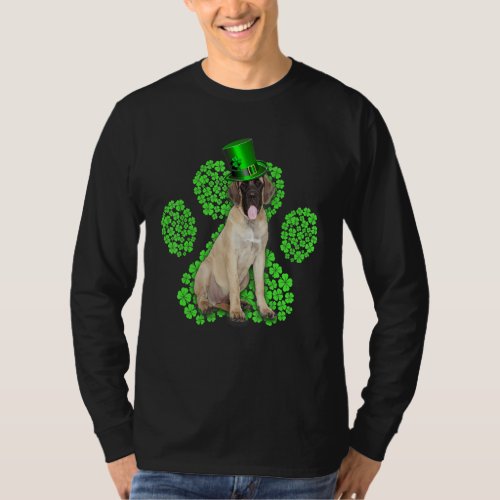 English Mastiff Shamrock Paw C St Patrick S Day T_Shirt