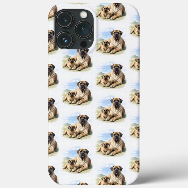 English Mastiff with child on vacation Case-Mate iPhone Case (Back)