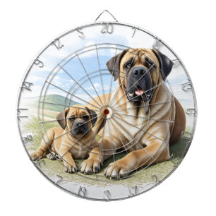 English Mastiff with child on vacation Dart Board