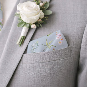 English Meadow Botanical Wedding Pocket Square Bandana