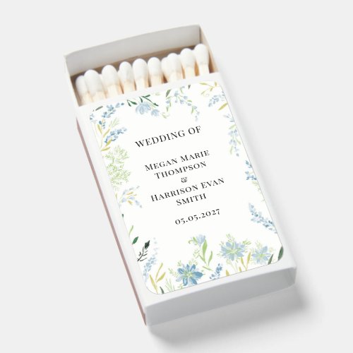 English Meadow dainty floral wedding Matchboxes