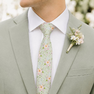 English Meadow Floral Wedding Tie