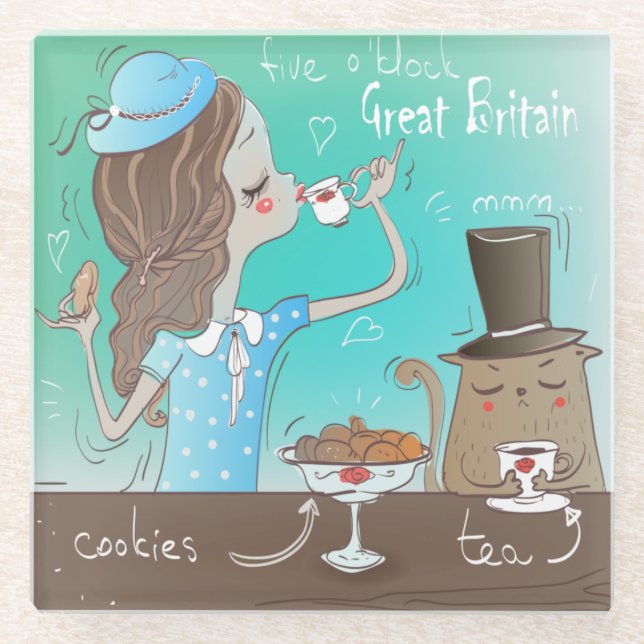 English Meal Glass Coaster (Front)