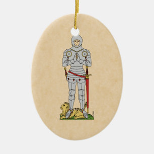 English Medieval Knight Circa 1430 Ceramic Ornament