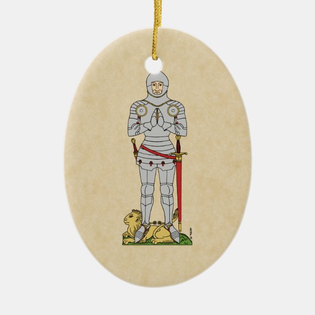 English Medieval Knight Circa 1430 Ceramic Ornament (Front)