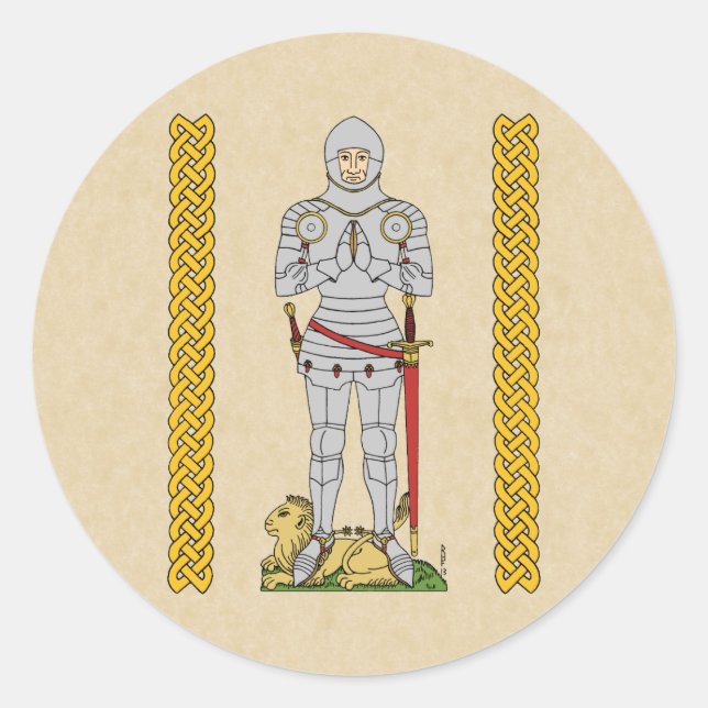 English Medieval Knight Circa 1430 Classic Round Sticker (Front)