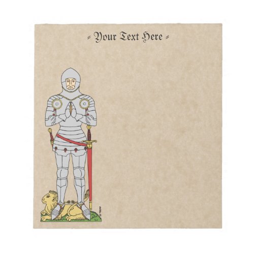 English Medieval Knight Circa 1430 Notepad