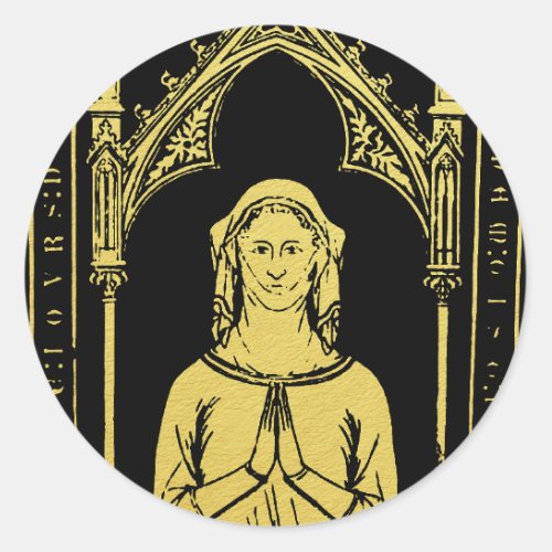 English Medieval Portrait 1300 Lady Joan Cobham  Classic Round Sticker