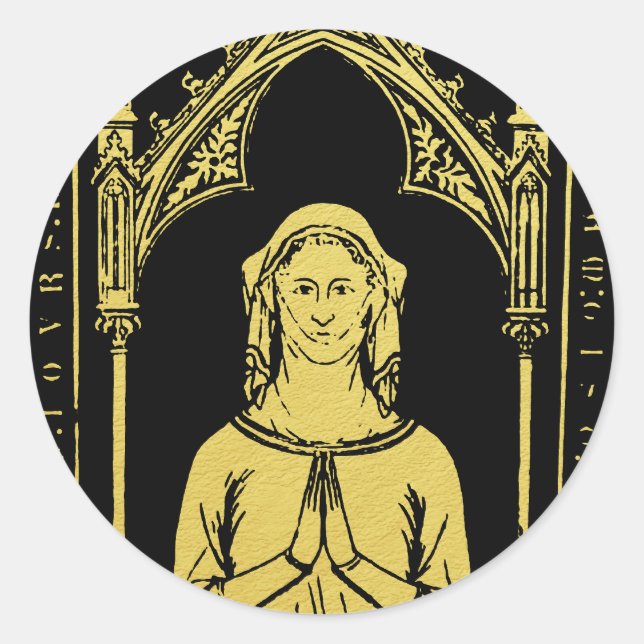 English Medieval Portrait 1300 Lady Joan Cobham  Classic Round Sticker (Front)