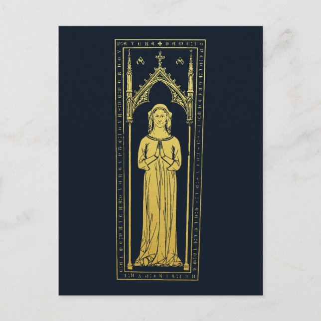 English Medieval Portrait 1300 Lady Joan Cobham  Postcard (Front)