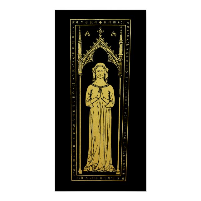 English Medieval Portrait 1300 Lady Joan Cobham  Poster (Front)
