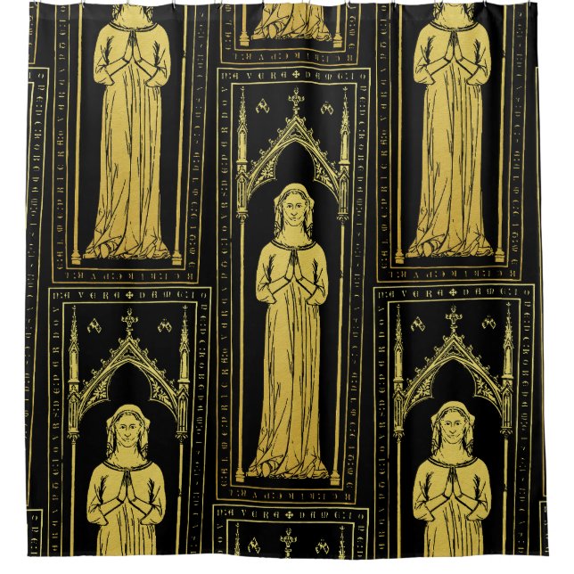 English Medieval Portrait 1300 Lady Joan Cobham  Shower Curtain (Front)