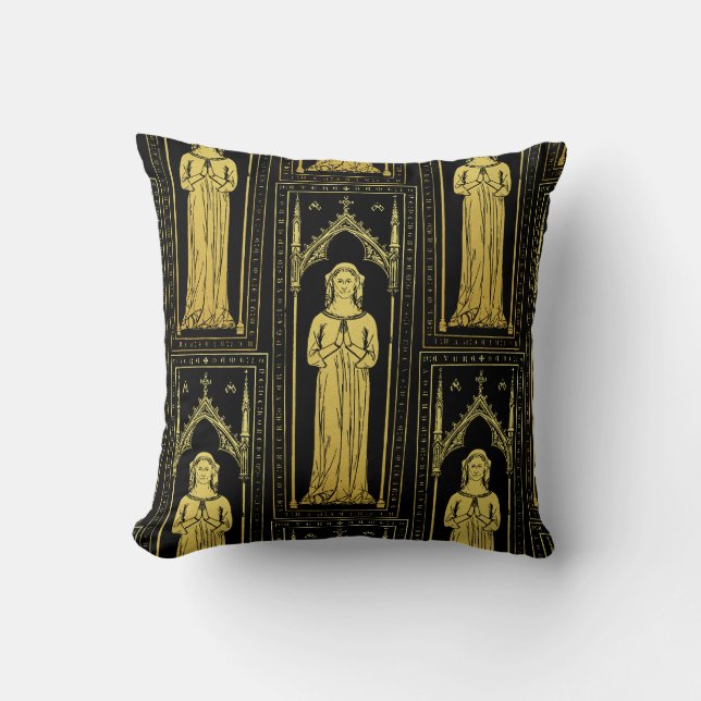 English Medieval Portrait 1300 Lady Joan Cobham  Throw Pillow (Front)