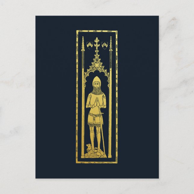 English Medieval Portrait 1355 John, Lord Cobham Postcard (Front)