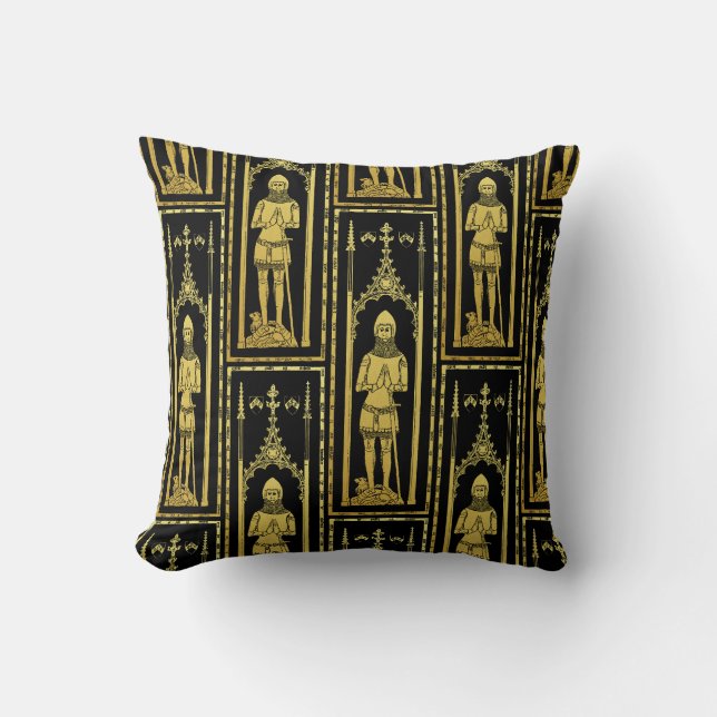 English Medieval Portrait 1355 John, Lord Cobham Throw Pillow (Front)