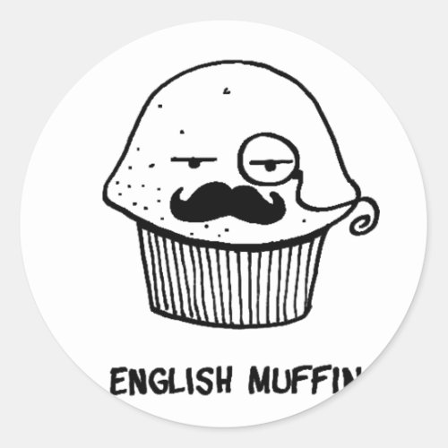 english muffinpng classic round sticker