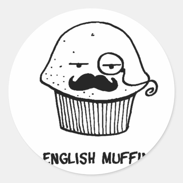 english muffin.png classic round sticker (Front)
