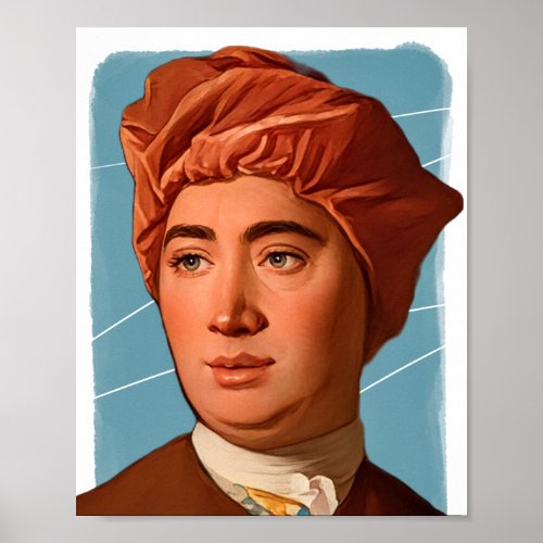 English Philosopher David Hume illustration  Poster