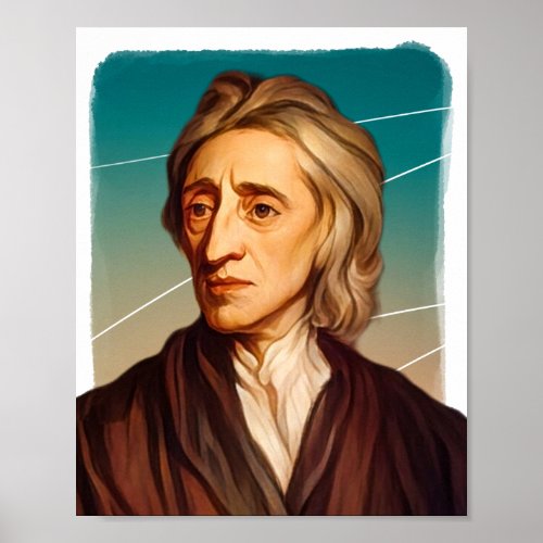 English Philosopher John Locke illustration  Poster