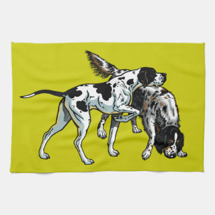 english pointer and setter kitchen towel
