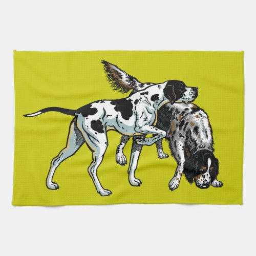 english pointer and setter kitchen towel
