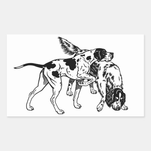 english pointer and setter rectangular sticker