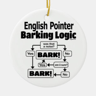 English Pointer Barking Logic Ceramic Ornament