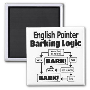 English Pointer Barking Logic Magnet