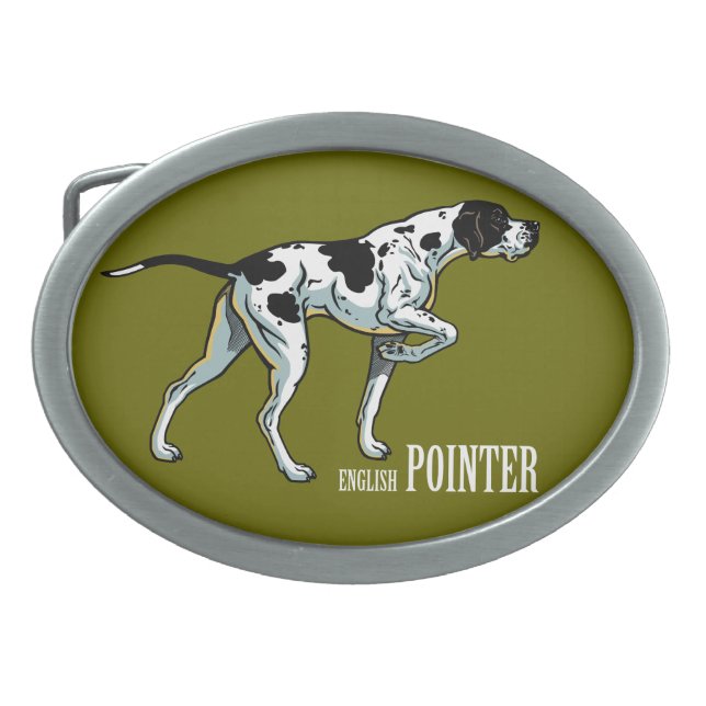 english pointer belt buckle (Front)
