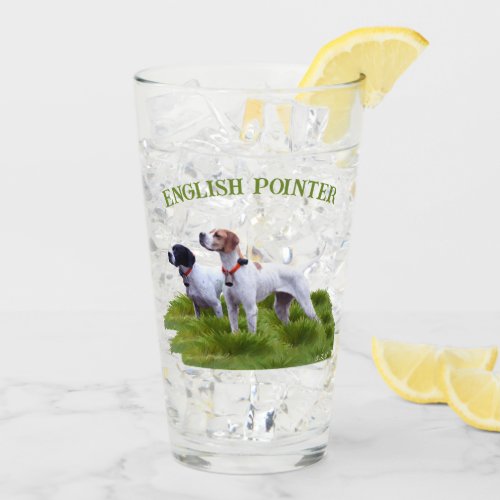 English pointer bird hunting  glass