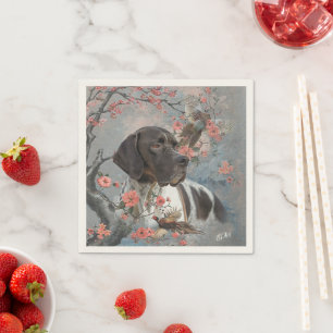 English pointer, bird hunting napkins
