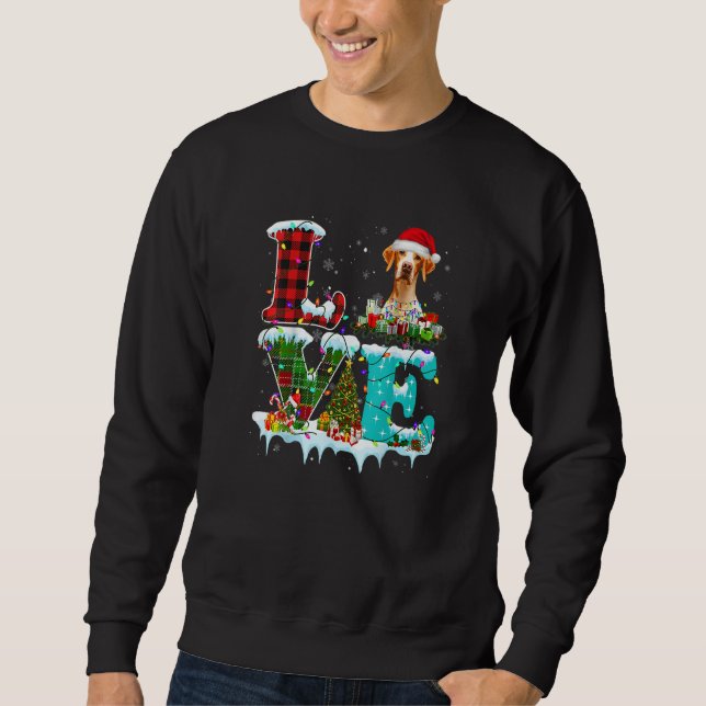 English Pointer Christmas Tree Light Pajama Dog Xm Sweatshirt (Front)