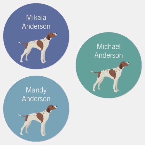 English Pointer dog colors waterproof label