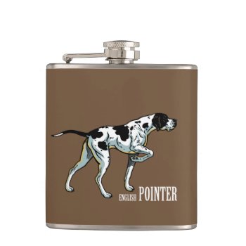 English Pointer Dog Flask by insimalife at Zazzle